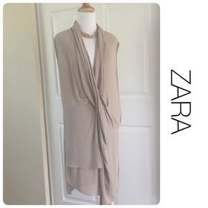 Zara XS draped dress EUC